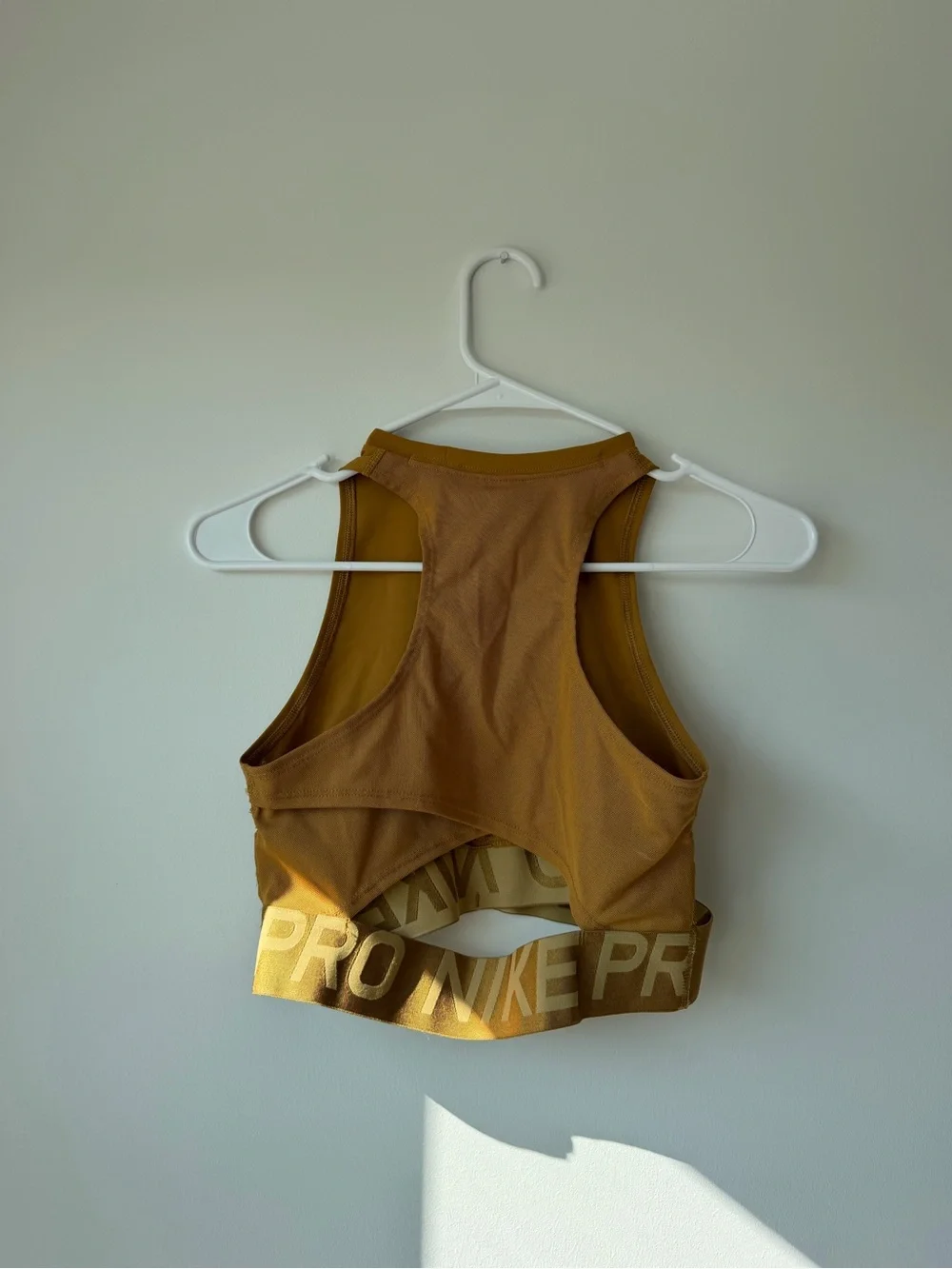 Nike Brown-Gold Cropped Athletic Tank